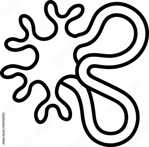 Sclerosis outline vector icon on transparent background