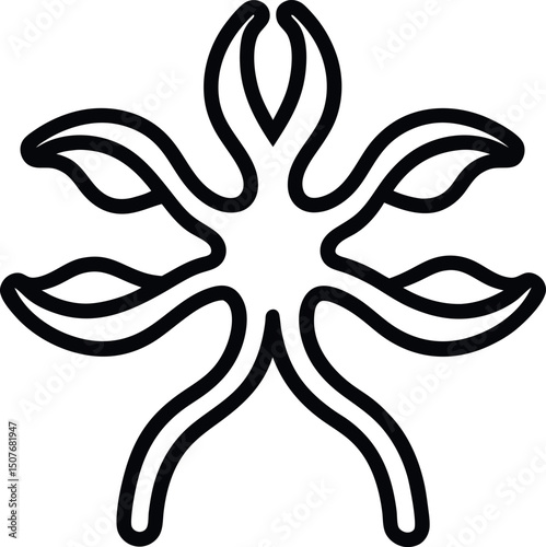 Sclerosis outline vector icon on transparent background