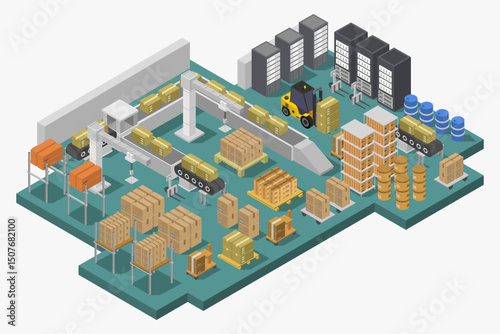 Isometric factory interior