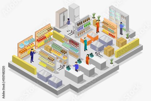 Isometric Supermarket