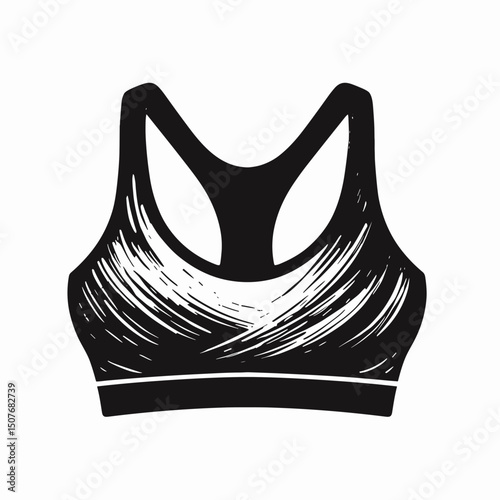 Sport bra in textured black style