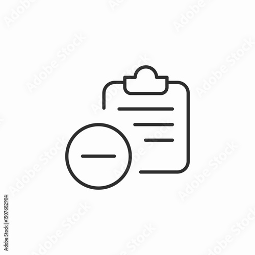 clipboard remove icon sign vector