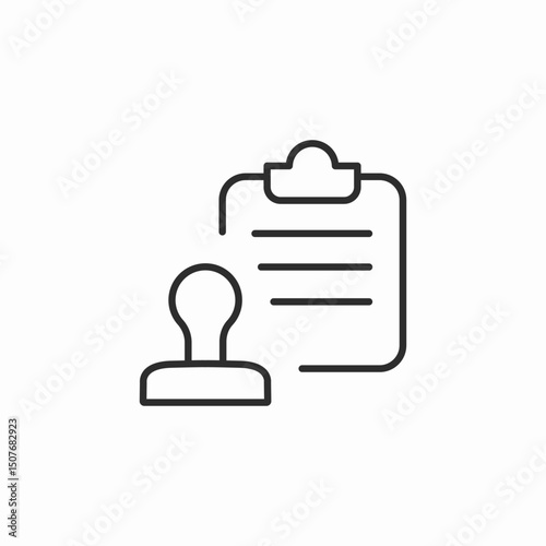clipboard stamp icon sign vector
