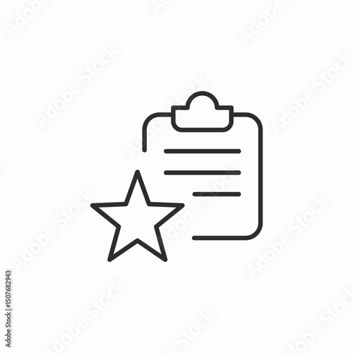 clipboard star mark icon sign vector