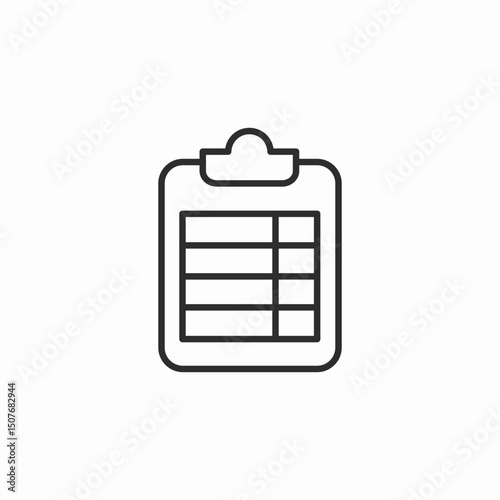 clipboard table icon sign vector