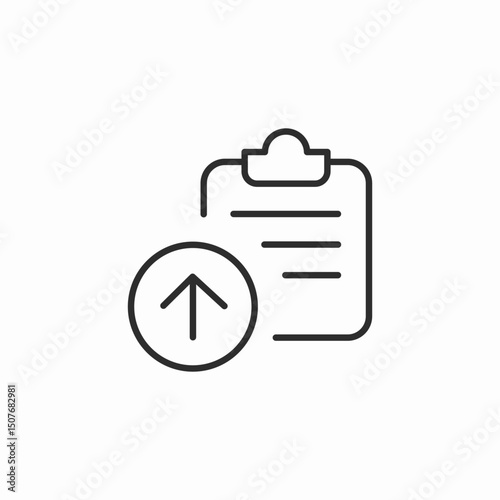 clipboard upload icon sign vector