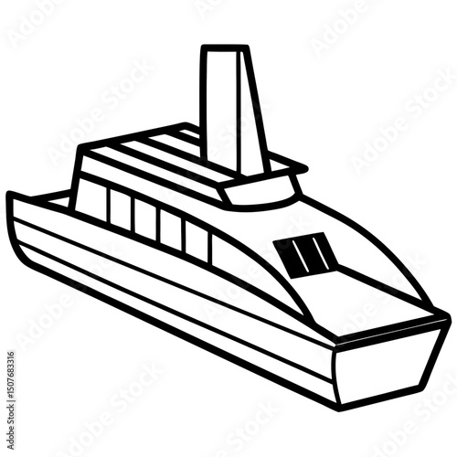 Minimal Trimaran Vector on White Background