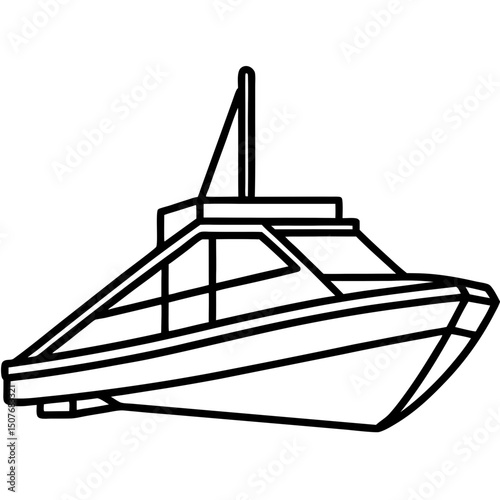Minimal Trimaran Vector on White Background