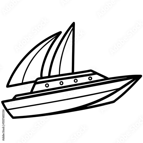 Minimal Trimaran Vector on White Background