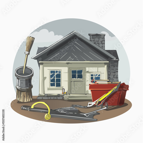 A clear vector illustration of common DIY home maintenance mistakes