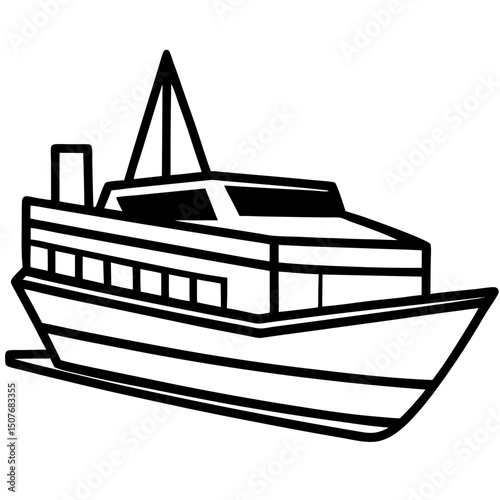 Minimal Trimaran Vector on White Background