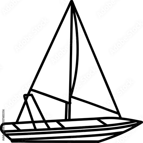 Minimal Trimaran Vector on White Background