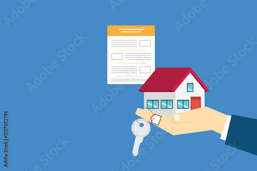 House contract . Buy or rent . Real estate document, mortgage documents.	