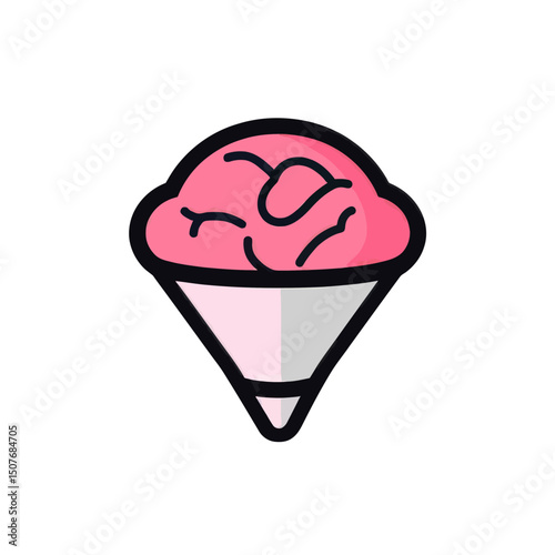 A contemporary depiction of a brain filter is presented as an isolated image set against a white backdrop