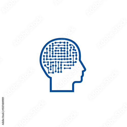 Alzheimer's disease is a chronic neurodegenerative condition characterized by a human profile with a disappearing brain, depicted in an isolated scientific illustration