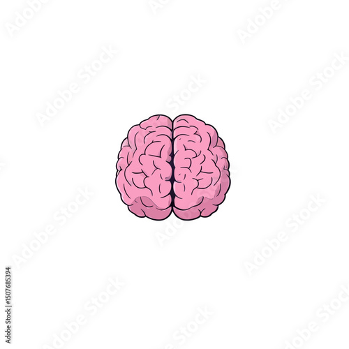 A contemporary hand-drawn doodle sketch of a brain, colored and isolated on a white background