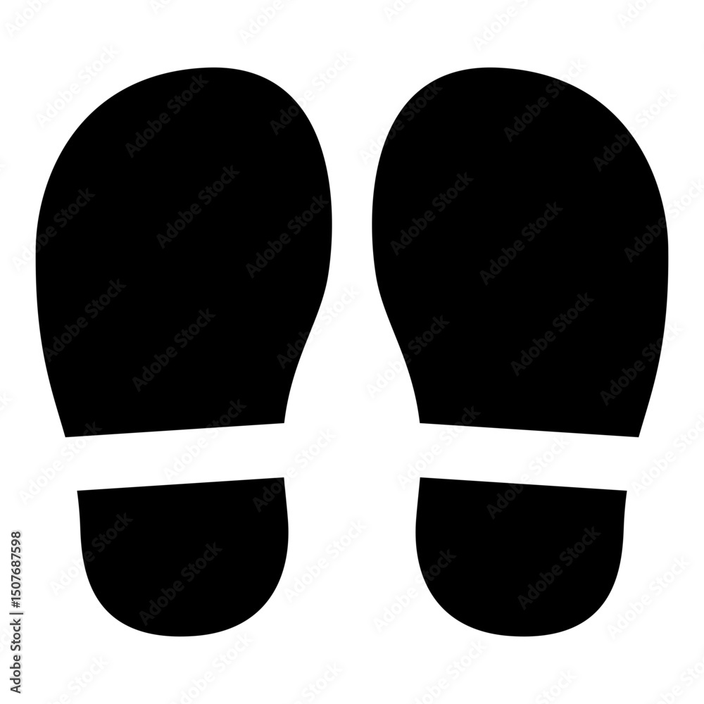 Obraz premium Child footprints glyph solid icon