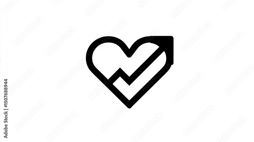 Heartbeat Icon with Checkmark Health Wellness and Approval Symbol for Medical and Fitness De Heartbeat Icon with Checkmark Health Wellness and Approval Symbol for Medical and Fitness De