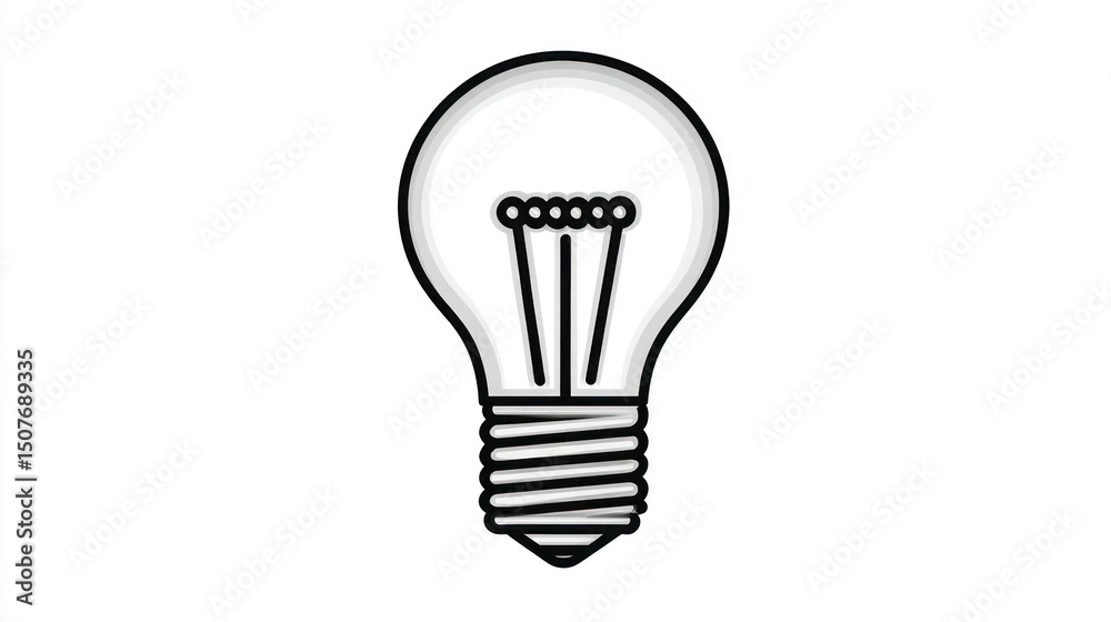 Obraz premium Illustrative Light Bulb Icon Symbolizing Ideas Innovation and Creativity for Design Projects