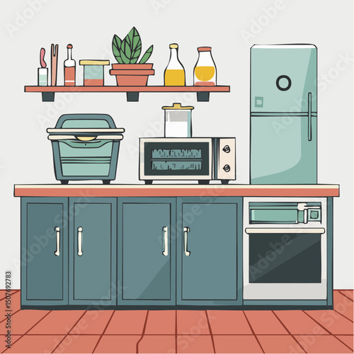 A clean vector illustration of simple modern household routines