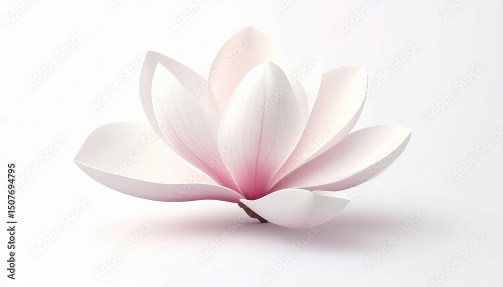 Fototapeta premium Delicate Pink And White Magnolia Flower