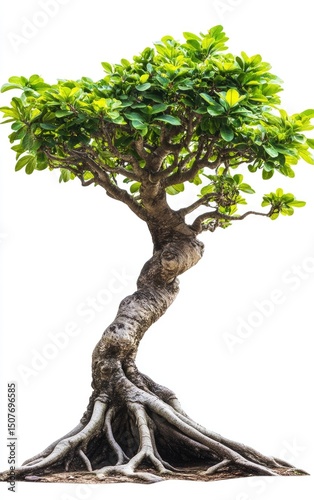 Bonsai Tree on White Background