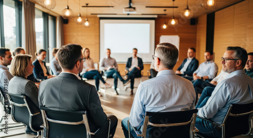 Business Professionals in Circle Meeting