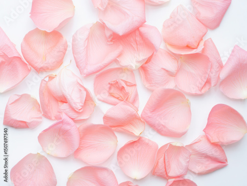 Scattered Light Pink Rose Petals, Elegant Wedding Backdrop