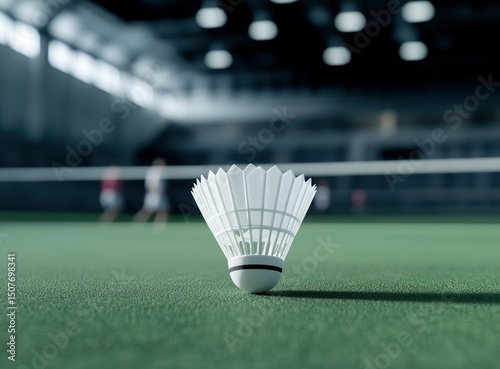 Shuttlecock on Court for Game