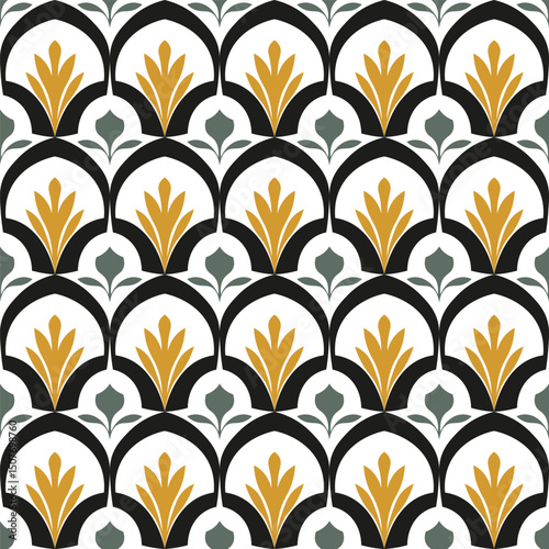 A luxurious seamless art deco style pattern