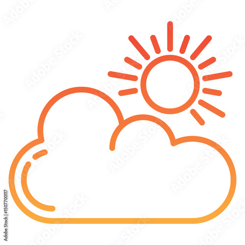 Sun And Cloud Gradient Icon