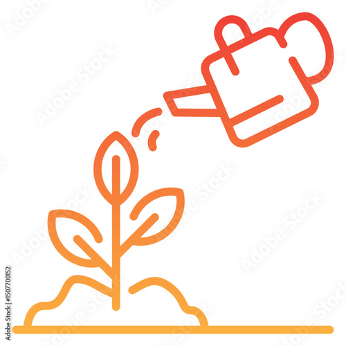 Watering Plants Gradient Icon
