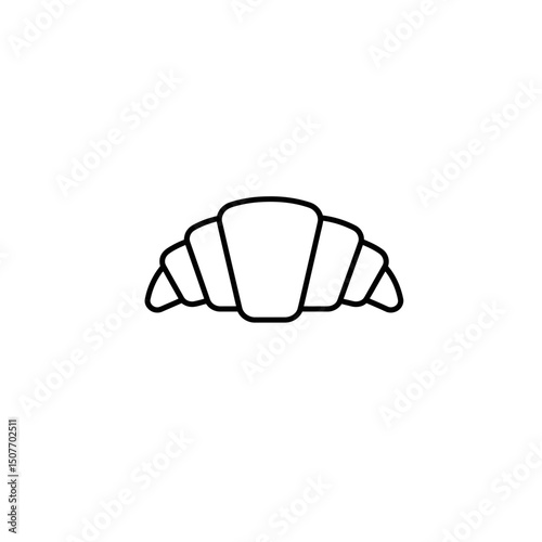 Outline of a croissant icon in minimalist style  