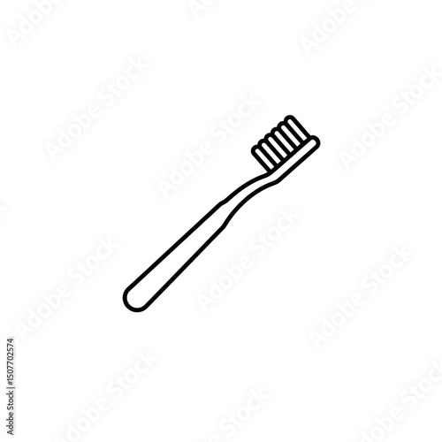 Toothbrush icon in simple line art style against white background  