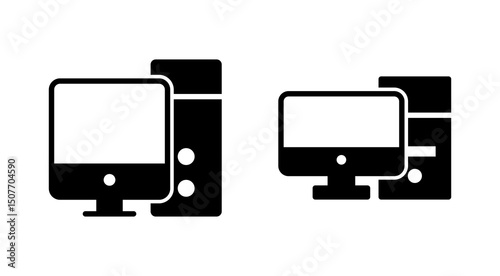 Computer icon vector. computer monitor sign and symbol