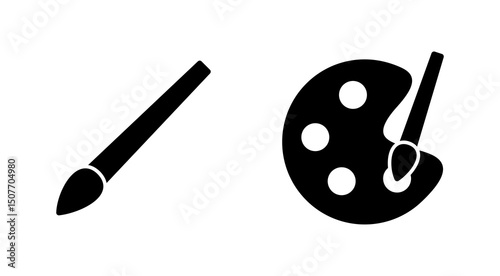 Paint icon vector. paint brush sign and symbol. paint roller icon vector