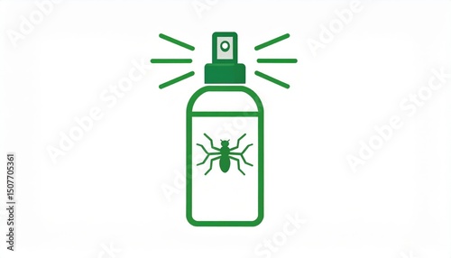 Green Spray Bottle Insect Repellent Illustration