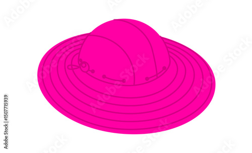 Outdoor Bucket Hat. Summer Head Fashion accessory cap with wide brim clothing technical illustration. Vector headgear for Men, women, unisex style, flat template CAD mockup sketch outline isolated