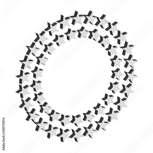 People circle icon. Human chain shape. Group unity figure. Vector element.