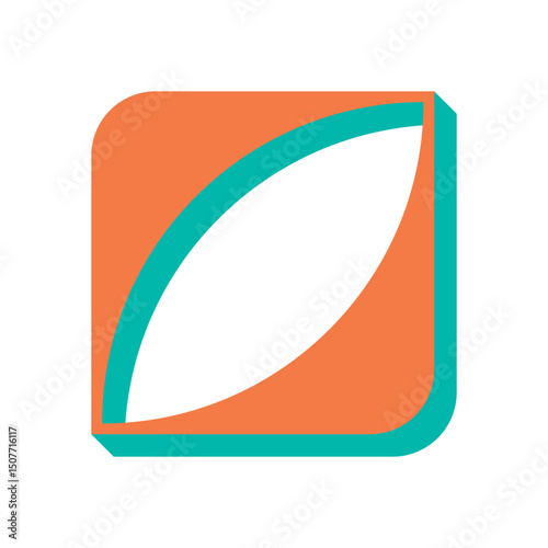 Modern abstract shape icon. A flat, brutalist symbol and figure, defined by its unique form and shadow. This contemporary element of design showcases a bold geometric aesthetic, perfect for various