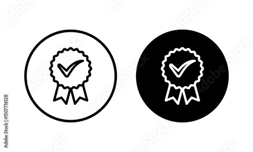 Approved icon vector illustration. Certified Medal Icon. check mark