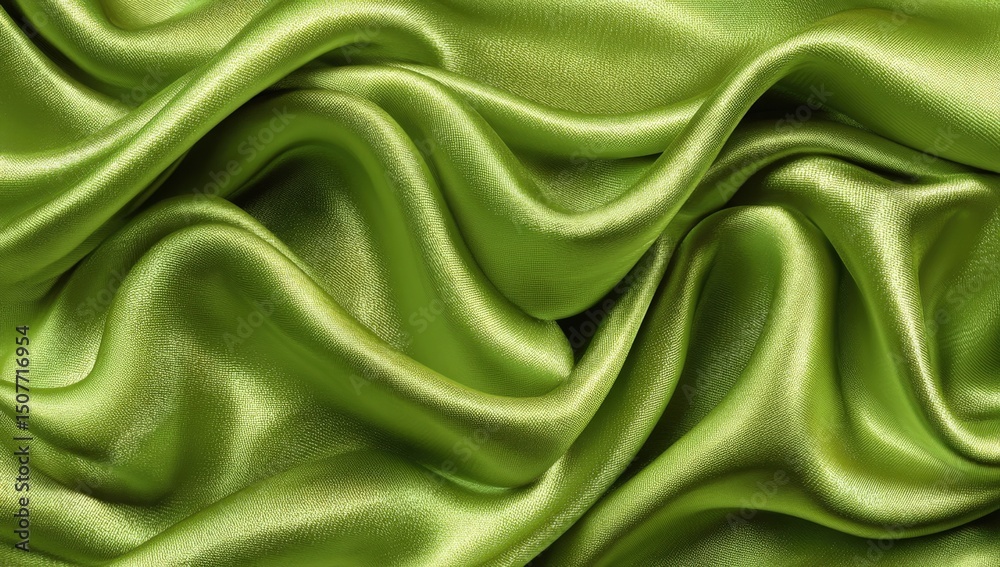 Obraz premium Textured Lime Green Fabric Drape
