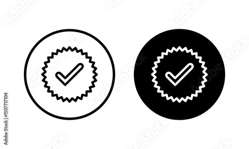 verified icon vector illustration. verification check mark. approved sign and symbol