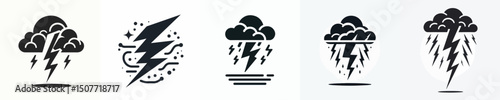 vector silhouette of a lightning