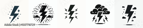 vector silhouette of a lightning