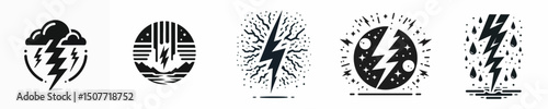 vector silhouette of a lightning