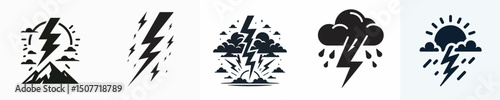 vector silhouette of a lightning