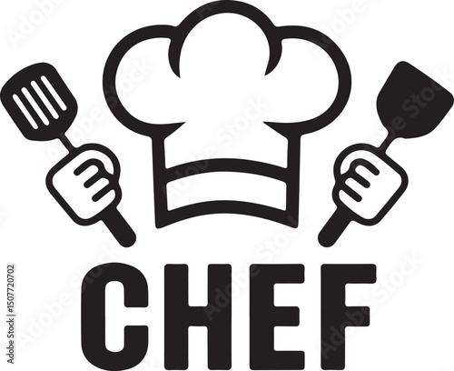 Chef hat icon set: vector illustration for food, restaurant, kitchen, and menu design