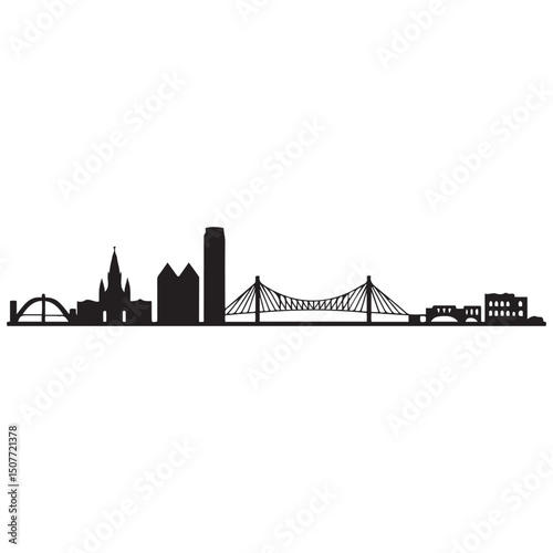 Savannah skyline horizontal banner. Black Savannah, Georgia. Vector template for your design. Vector black silhouette. with white background