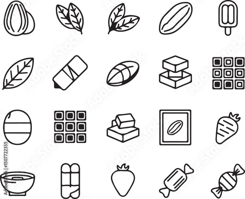 A hand-drawn vector doodle set of food icons